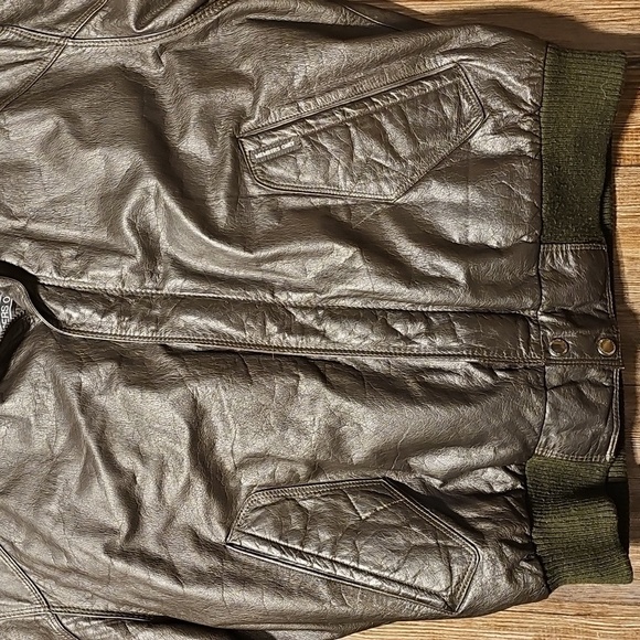 Men's Members Only Black Leather Sherpa Lined Jacket W Removable Lining Sz 40 - Picture 2 of 8